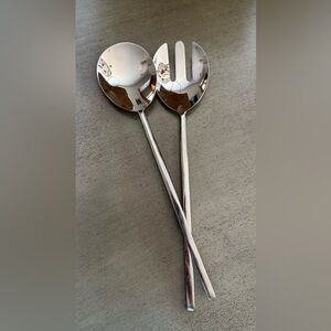 Crate&Barrel Silver Salad Servers